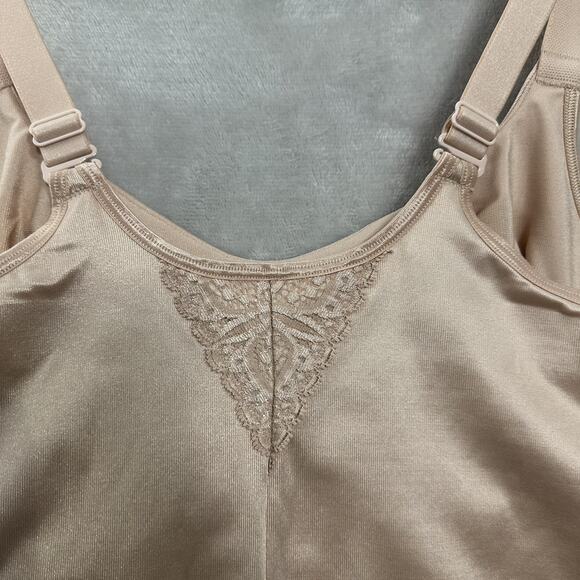 Ruby Ribbon Lace Full Support Cami 44 Beige Style #3024 Adjustable Shape Wear - Picture 7 of 14